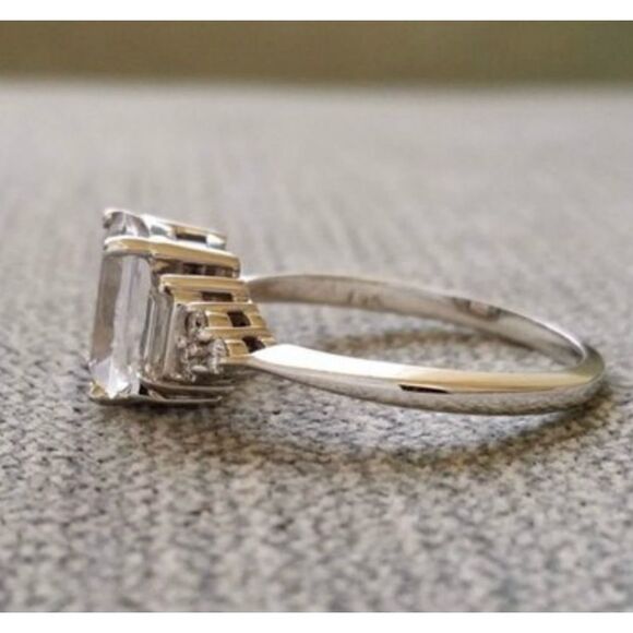 ❤️ NEW antique style emerald cut CZ ring ❤️ - Picture 2 of 4